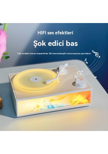 Premium Aromaterapi Vinil Bluetooth Hoparlör-beyaz