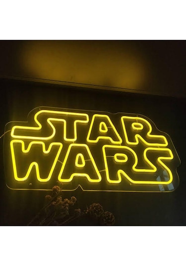 Star Wars Neon Tabela Neon Led Işıklı Tablo 70 X 40 Cm Renkli