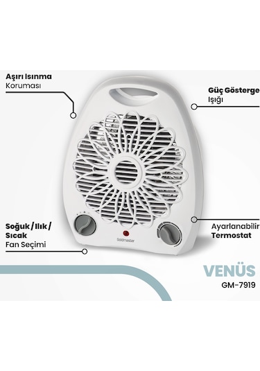 Gold Master GM-7919 Venüs 2000 W Fanlı Isıtıcı
