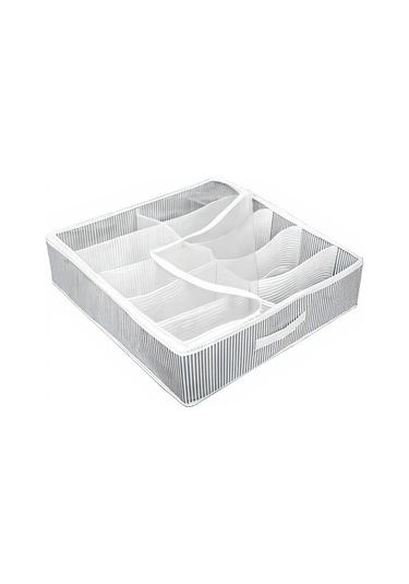 Alas 2 Adet Yatak Altı Ayakkabı Saklama Çantası Hurç Fermuarlı Gri