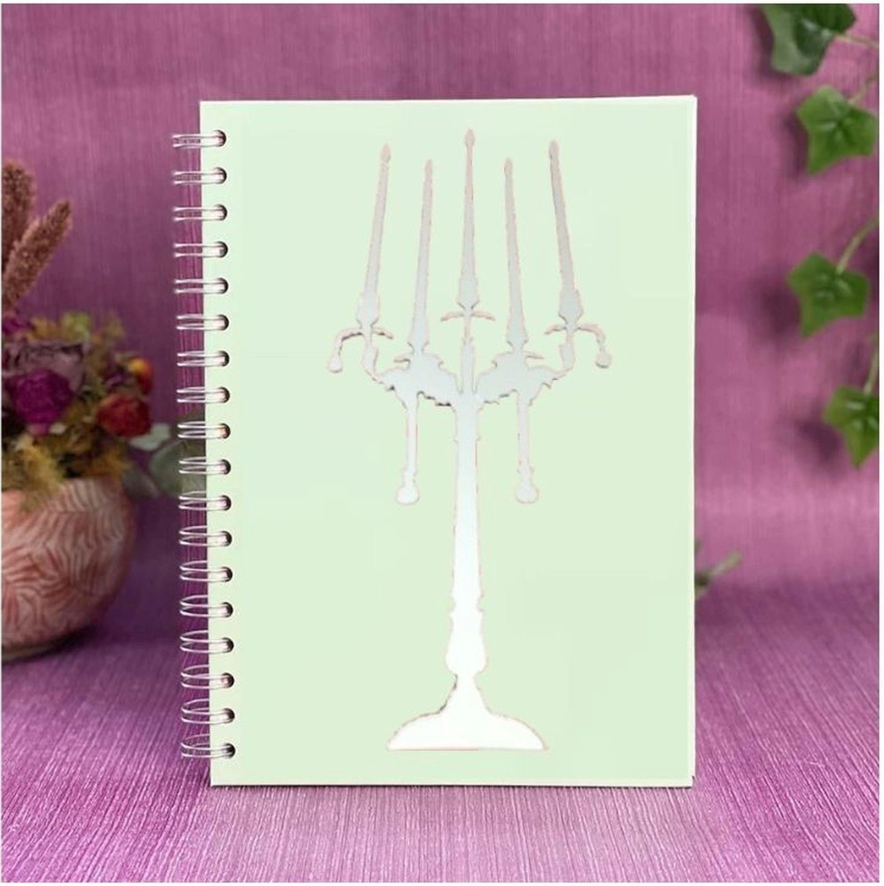 2 Adet Defter Sticker,laptop Sticker Aynalı Şamdan Şekilli 35x20x0,6cm