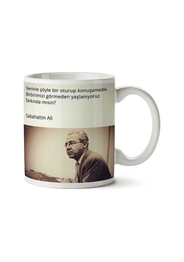 Sabahattin Ali Farkında Mısın İki Tarafı Baskılı Kupa Bardak Çok Renkli