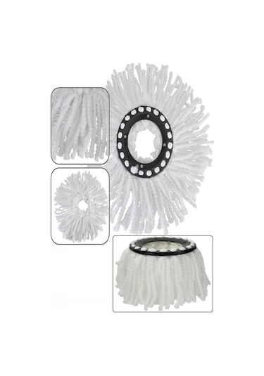 Lider 5 Adet 360 Döner Yuvarlak Mikrofiber Mop Paspas Yedek Ucu