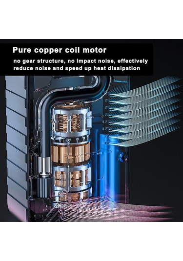 Reedark Sıcaklık Kontrollü Akıllı Arabalara Uygun Kablosuz Hava Pompası - 4000mah Pil, Otomatik Durma, Led Işık Ve Akıllı Basınç Ölçümü Siyah