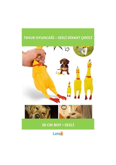 Ses Çıkaran Tavuk Kedi Köpek Oyuncağı 30 Cm