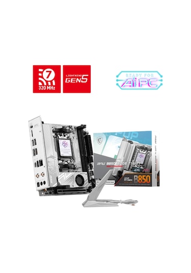 Msı Mpg B850ı Edge Tı Wıfı Ddr5 Amd B850 Am5 Soket 8200+ Oc Mhz Aaaa11msı0030