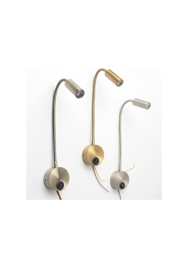 Geeroyoo Siyah Led Boyunlu Duvar Lambası - 3w Islak Beyaz Işık, Kişisel Okuma Için, Anahtarlı, Otel/yatak Odası Uygun Siyah