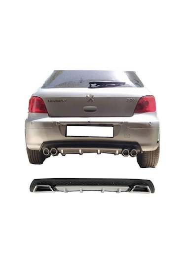 Peugeot 307 Gri Difüzör Çiftli Kare Egzoz Görünümlü D Tip Difizör