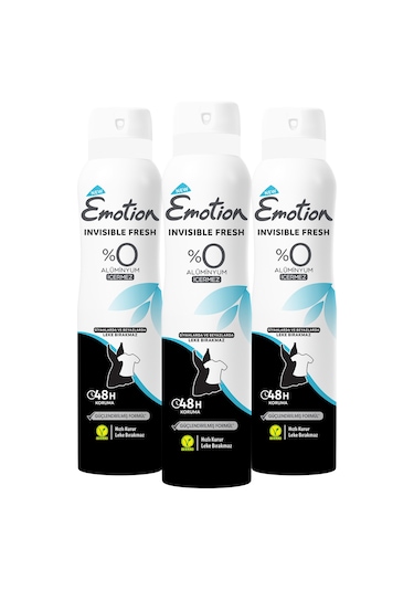 Emotion Invisible Fresh Kadın Sprey Deodorant 3 x 150 ML