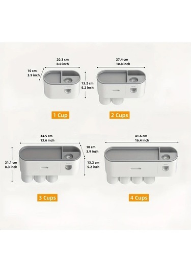 Fastbuy Challenger Siyah 3 Bardak Duvara Monte Diş Fırçası Tutucu Seti Açmaya Gerek Yok Yer Tasarruflu Siyah