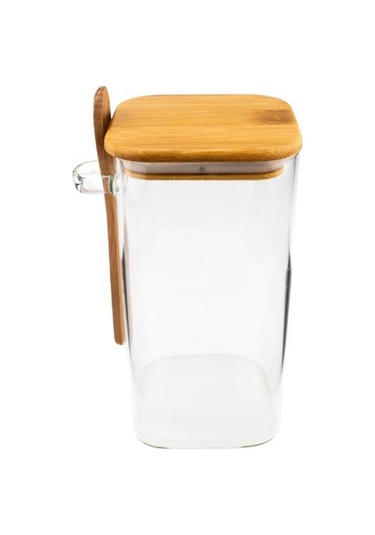 Bambum Spicy - Kaşıklı Cam Saklama Kabı 15cm Bambu