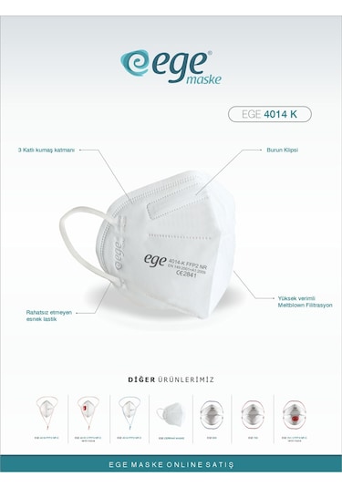 Ege Maske 4014- K FFP2 NR N95 50'li