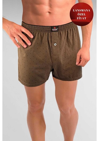 Erdem Haki Baskılı Desenli Penye Boxer 1400ykcp Haki