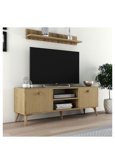 Ferniso Mobilya 138 Cm Tv Ünitesi Alba Çizgili Kapak