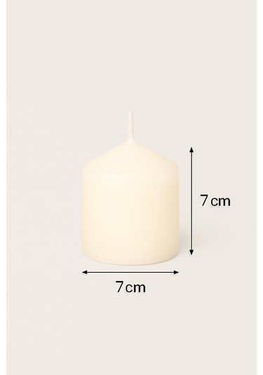 Silindir Mum 7x7cm Beyaz Beyaz