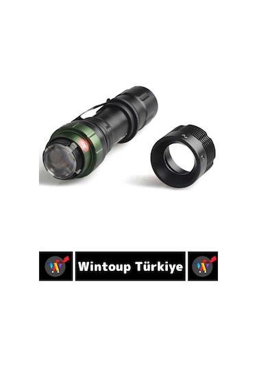 Özel Kompakt Kamp Avcı Balıkçı Deprem Enerji Tasarruflu 3 Modlu Zoomlu Güçlü Beyaz Işık El Feneri Çok Renkli