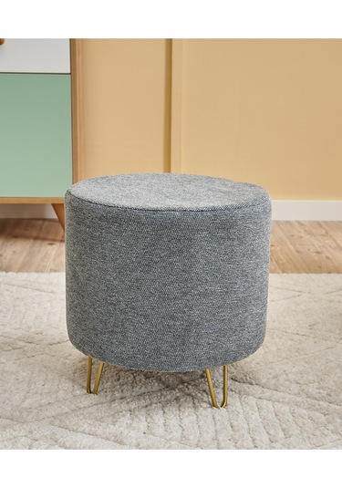 Favora Asmara Metal Ayaklı Puf - Gri Gri