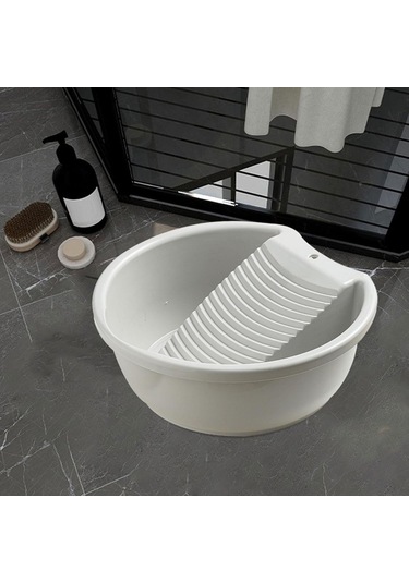 Mufunye Taşınabilir Çamaşır Yıkama Kabı, Kumaş搓衣板 İle 2'li Fonksiyonlu, Ev/outdoor Kullanıma Uygun, Gri Gri