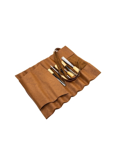 Rox Wood 0125 Deri Çantalı Premium Iskarpela Seti 12 Parça