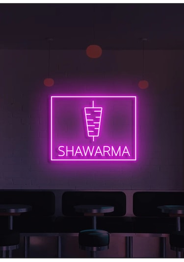 Twins Led Shawarma Yazılı Ve Şekilli Neon Tabela Pembe Model:model:40853366 Pembe