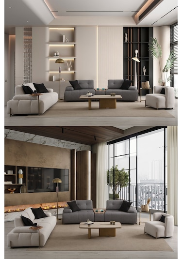 Lima Koltuk Takımı 3+3+1+1+piyon Çok Renkli