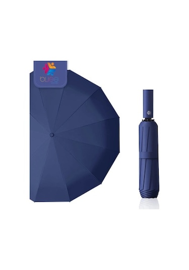 Bliss Umbrella 12 Telli Otomatik Şemsiye Mavi