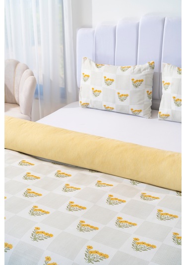 Sementa Çift Kişilik Nevresim Takımı Pamuklu Sarı