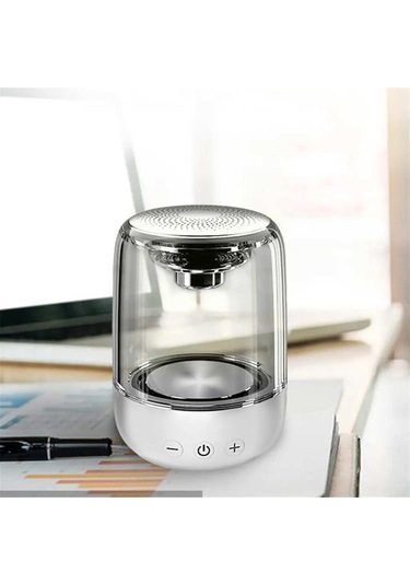 Geeksen C7 Taşınabilir Bluetooth Hoparlör, 7 Renkli Işık Ve Tws Stereo Ses, Bluetooth 5.0, Usb Şarjlı, Perl Beyaz