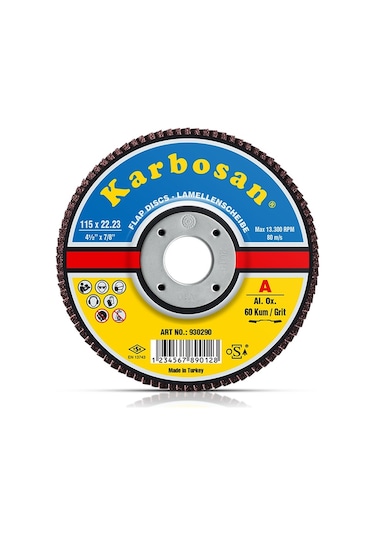 Karbosan 982970 Flap Disk Konik Ao Kırmızı 115X22 40 Kum 10 Adet