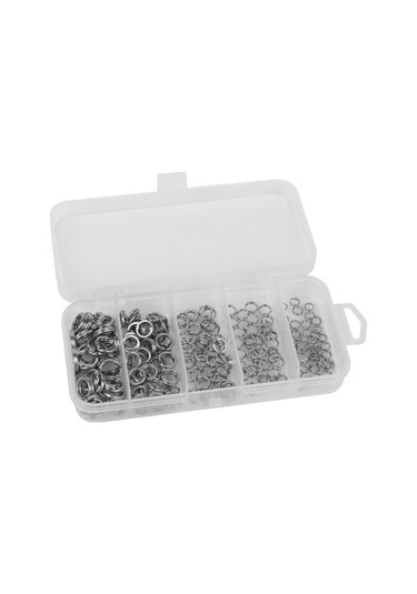 Novahub Paslanmaz Çelik 5 Model Balıkçı Pens Seti, 200 Adet Yedek Halka, Pratik Balıkçılık Ekipmanı