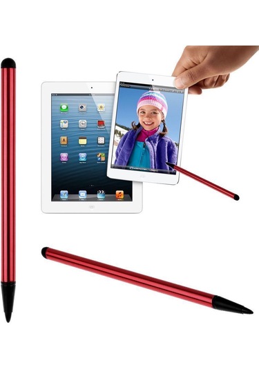 Kırmızı Tablet Telefon Pc İçin Dokunmatik Ekran Kalemi Stylus Evrensel