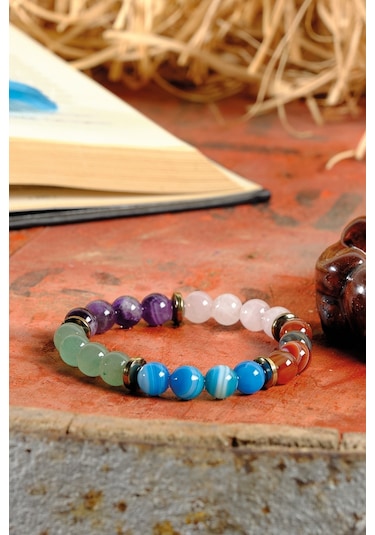 Ssilhoutte Doğaltaş Sertifikalı Yengeç Burcu Kadın Erkek Doğal Taş Bileklik 8mm Hediye Bileklik Çok Renkli