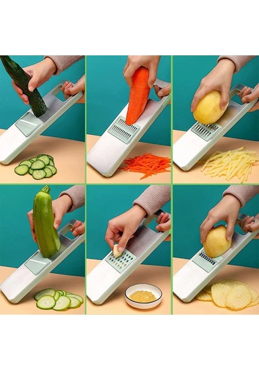 Myinkai Popüler 6'sı 1 Arada Sebze Dilimleyici Mandoline: Açık Yeşil