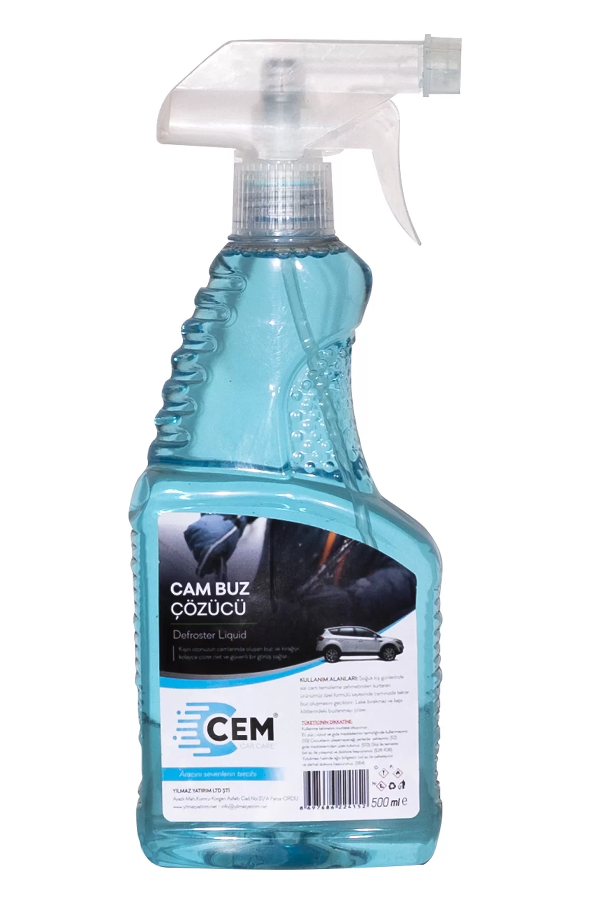 Cem Car Care Cam Buz Çözücü Sprey 500 Ml Mavi