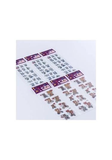 Kabartmalı Yapışkan Sticker Seti - 6 Adet Sevimli Panda Ve Ayılar Açık Ahşap