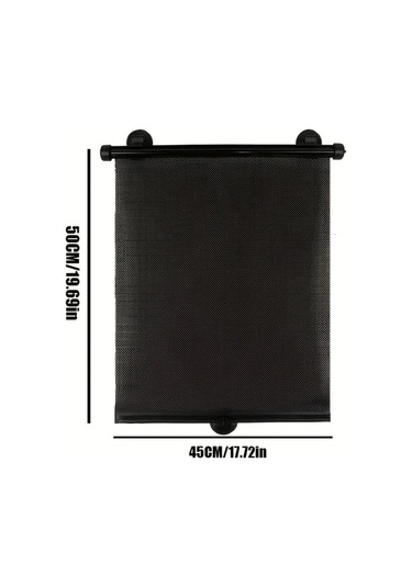 Xuweiwei Siyah 45x50 Cm Rulo Noktalı Araç Güneşlik Perdesi Kolay Takılır Uv Isı Koruma