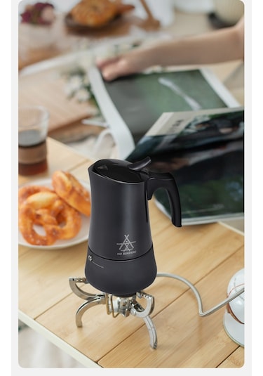 Alocs Taşınabilir Mocha Pot 450 Ml 9 Cup Siyah