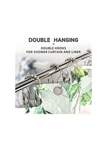 Ulzyvf Perdesi Perdesi Kancası, Halkaları Gümüş Gümüş Duş Duş Adet 12 Wd Gümüş