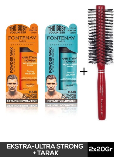 Fontenay Saç Şekillendirici Pudra Toz Wax Mat Effect Ve Ultra Strong 20gr + 1017 Tarak'ı 3'lü Set