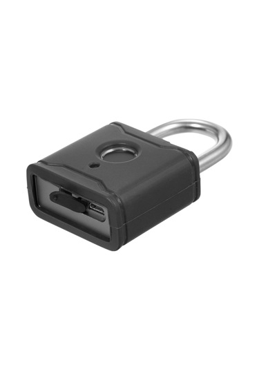 Hallow T1004d Akıllı Bt Parmak İzi Asma Kilit Şarj Edilebilir Siyah