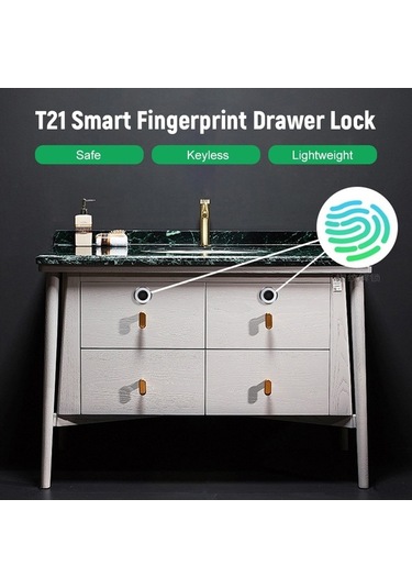 Createtech Akıllı Parmak İzi Kilidi - Şarj Edilebilir, Anahtarsız, Biyometrik Çekmece Ve Dolap Kilidi