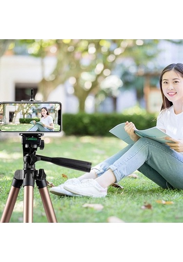 Createtech 110cm Alüminyum Tripod, Dslr Ve Telefon Tutucu, Canlı Akış İçin Uygun
