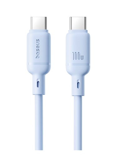 Baseus İpek Serisi 1m 100w Usb-c / Tip-c Tip-c Hızlı Şarj Kablosu Mavi