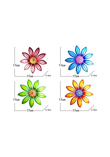 Lijinxu 4x Metal Çiçek Duvar Dekoru/duvar I Heykel/sundurma