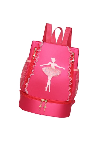 Suntek Bale Çantası Spor Yüzme Seyahat Jimnastik Için Sevimli Dantel Dekor Kırmızı