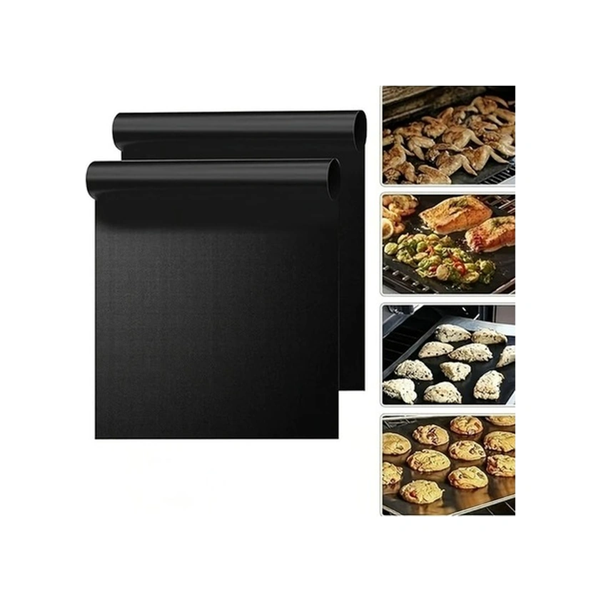 Trendooze Yeni Sunshine022 2 Adet Siyah Ağır Hizmet Fırın Altlığı Yapışmaz Fiberglas Mat