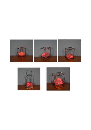 Sones Taklit Kömür Alev Lambası Led Dövme Demir Tatil Dekorasyonu, Özellikler: Kömür E