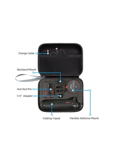 Insta360 Ace Pro / Ace Aksiyon Kamerası İçin Taşınabilir Saklama Çantası El Tipi Gimbal Taşıma Çantası - Gri