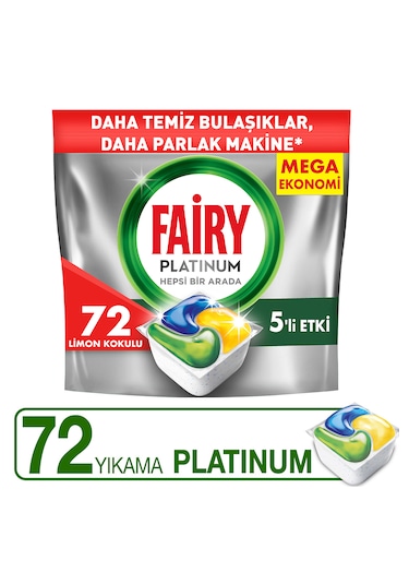 Fairy Platinum Limon Kokulu Bulaşık Makinesi Deterjanı 72 Tablet