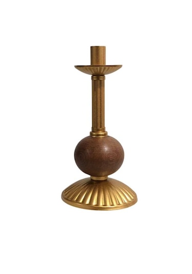 Tekli Pino Mumluk Ahşap Top Detaylı Gold Büyük